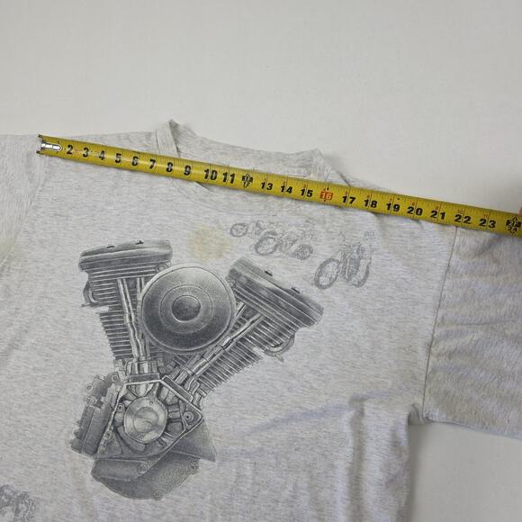 Vintage 90s Biker Motorcycle Shirt Mens Medium Engine Chopper Single Stitch - Picture 9 of 11